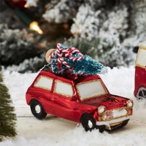 Red Car Shaped Christmas Bauble