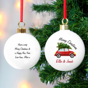 Personalised Driving Home For Christmas Bauble