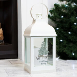 Personalised A Winters Night White Lantern
