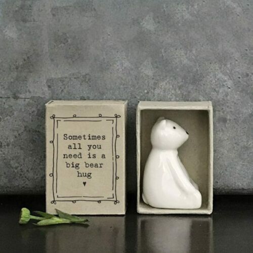 Matchbox Bear Keepsake Gift Ornament '..all you need is a bear hug'