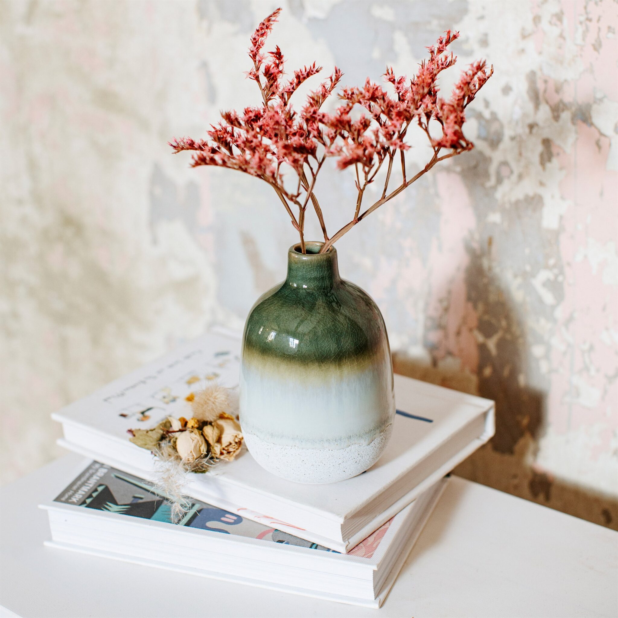Rustic Stone Vase l Mojave Vase - Green l Perk Up Your Day