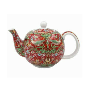 Fine China Teapot Red Strawberry Thief