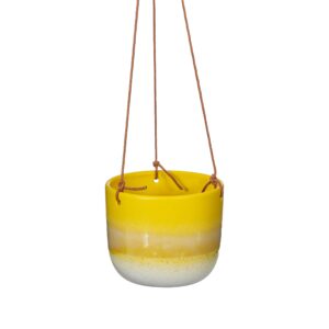 Ceramic Hanging Planter / Indoor Modern - Yellow