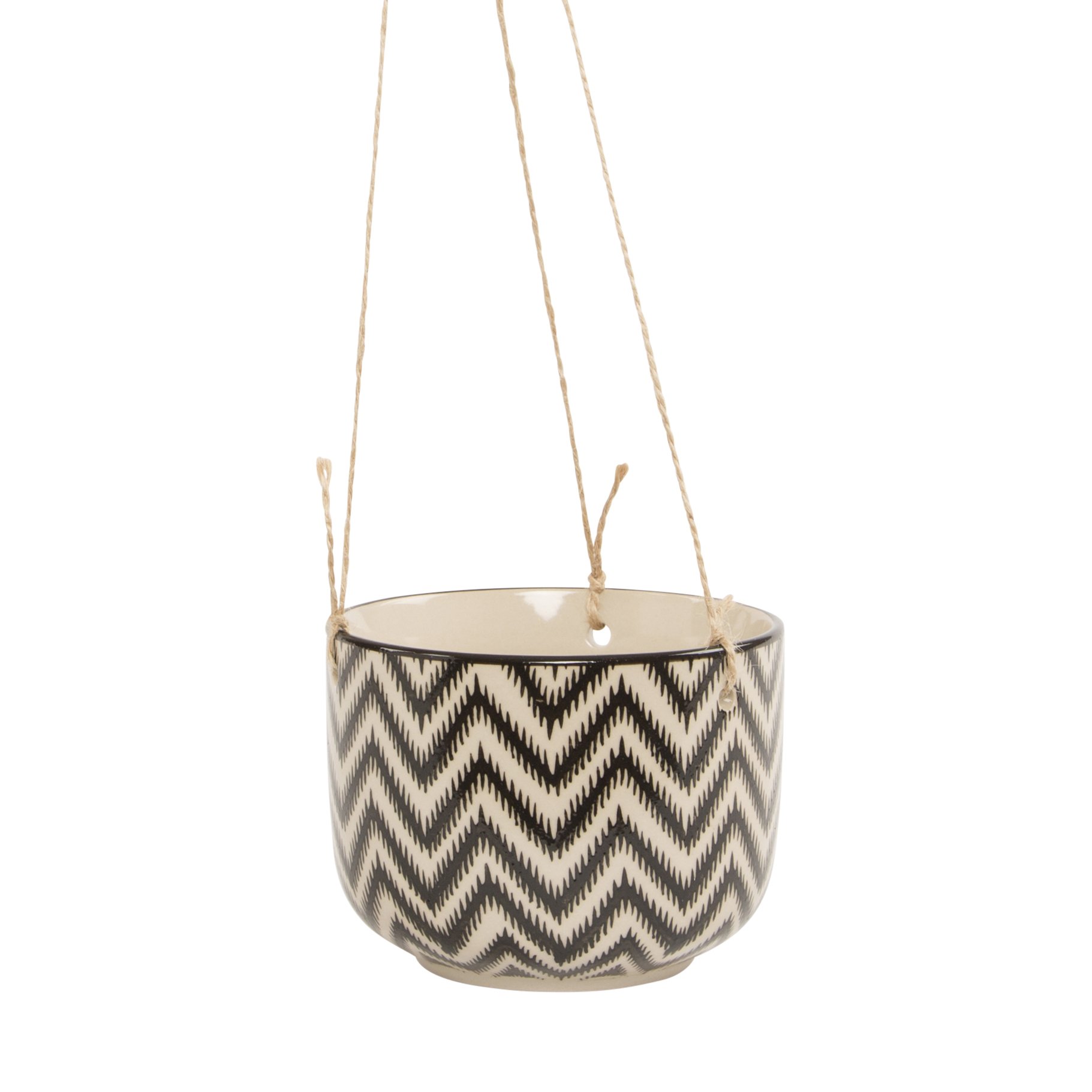 Mini Hanging Planter / Indoor Modern / Geo Zinnia - Black
