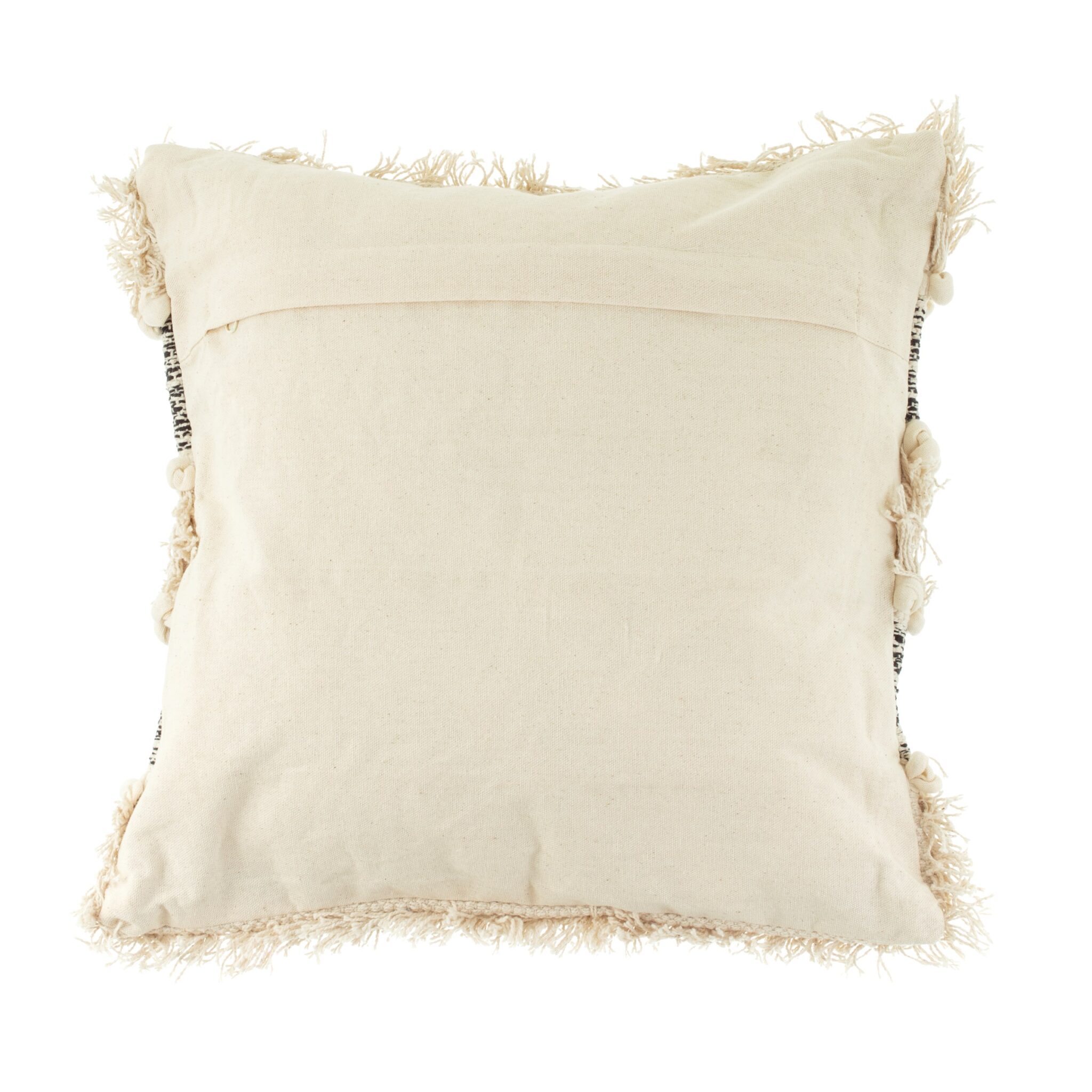 Scandi Boho Cushion / Stripe - Cream & Black